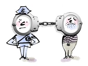 criminal and cop