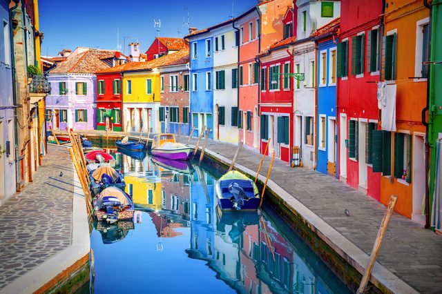 Colorful houses in Burano, Venice, Italy