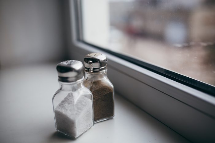 Salt and pepper. Kitchen appliances.