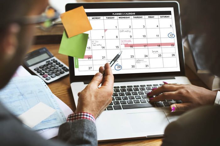Weekly Planner Schedule Memo Timeline Concept