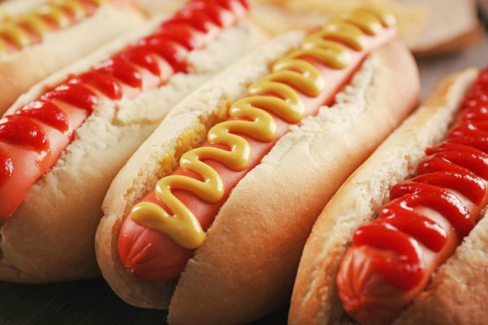 Hot dogs closeup