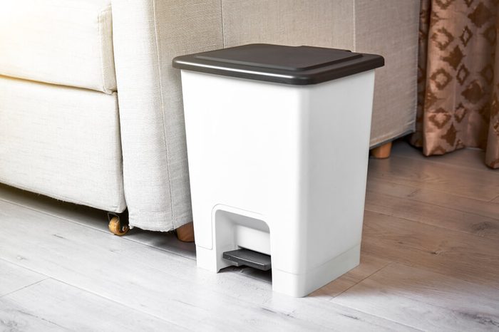 Footbath bin in the interior sofa corner