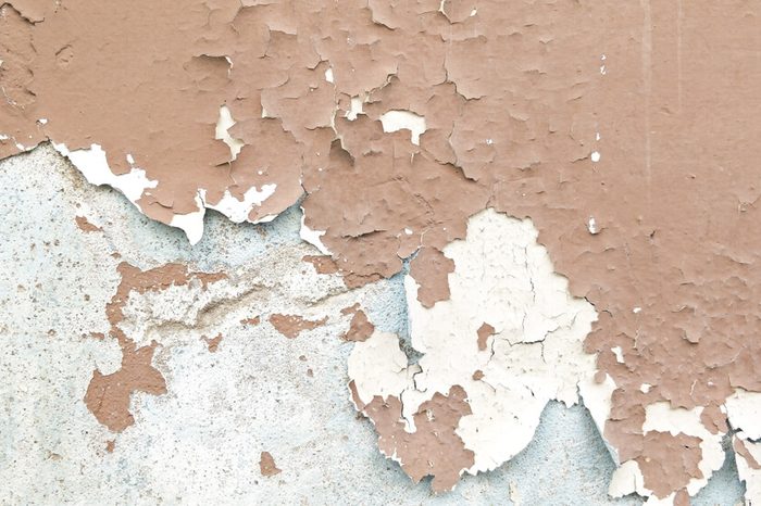 Paint was peeling walls.