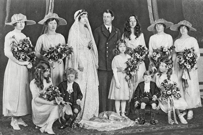 Group Photograph On the Day of the Wedding of Princess Patricia of Connaught and Commander Alexander Ramsay Rn with Eight Bridesmaids and Two Young Train-bearers On Her Marriage Princess Patricia A Granddaughter of Queen Victoria Relinquished Her Royal Title and Became Lady Patricia Ramsay 27-Feb-19