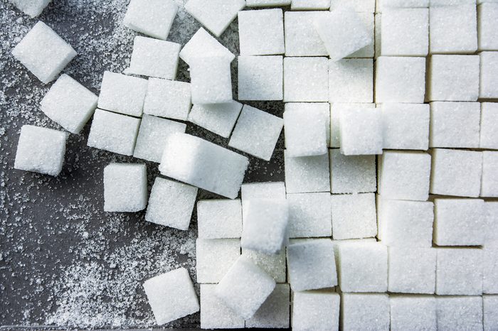 background of sugar cubes.Cube sugar background