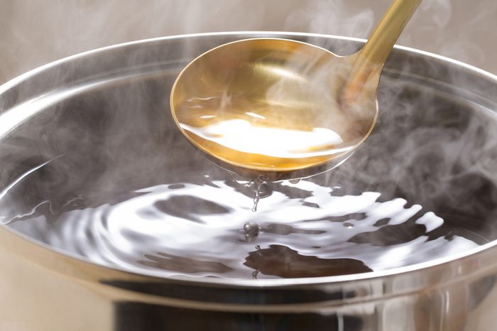 Japanese soup stock make broth from bonito flakes