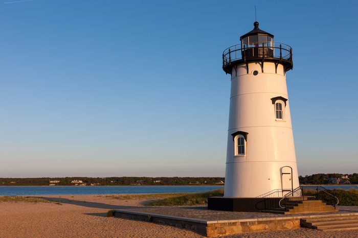 Sunset at Edgartown Lighthouse at Lighthouse Beach, Martha's Vineyard, USA