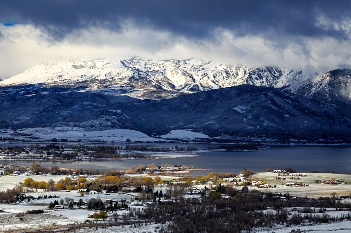 Snpwy morning in Ogden Valley, Utah, USA.