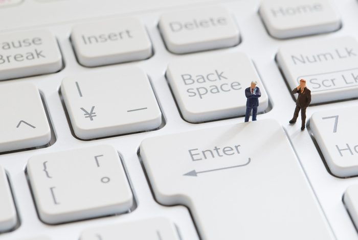 Keyboard and businessmen