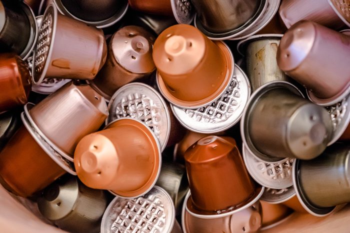 Colorful used Espresso capsule 