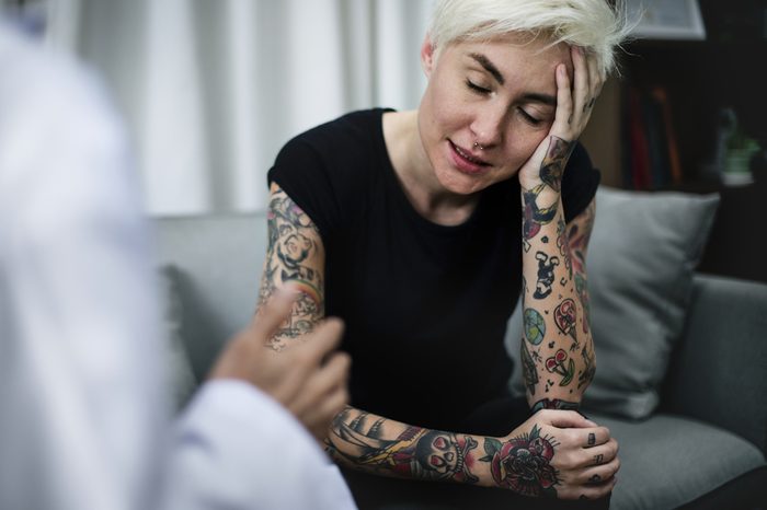 Depressed woman having a counseling session