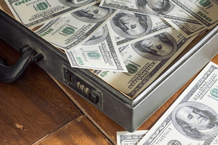 Briefcase and money inside