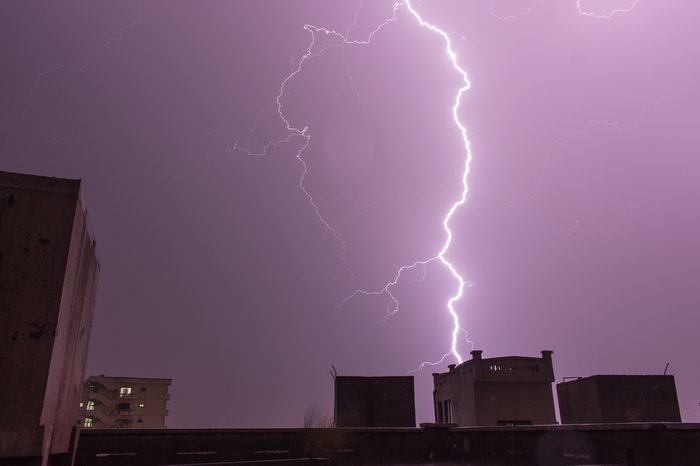Struck by lightning