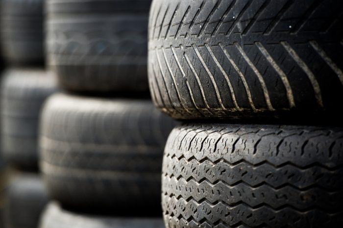 Old car tires. Tires.