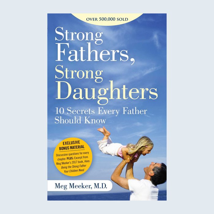 Book cover shows a man lifting a young girl against a blue sky. Title: 