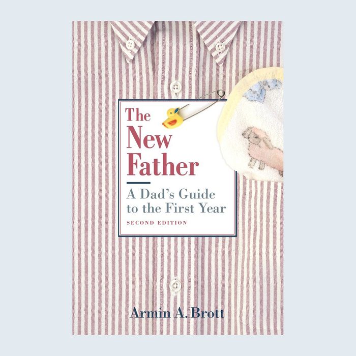 Book cover shows a striped shirt with a baby bib and duck pin. Title: 