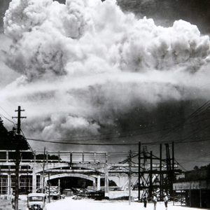The nuclear bombing of Nagasaki, Japan, 9th August 1945 during world war two.