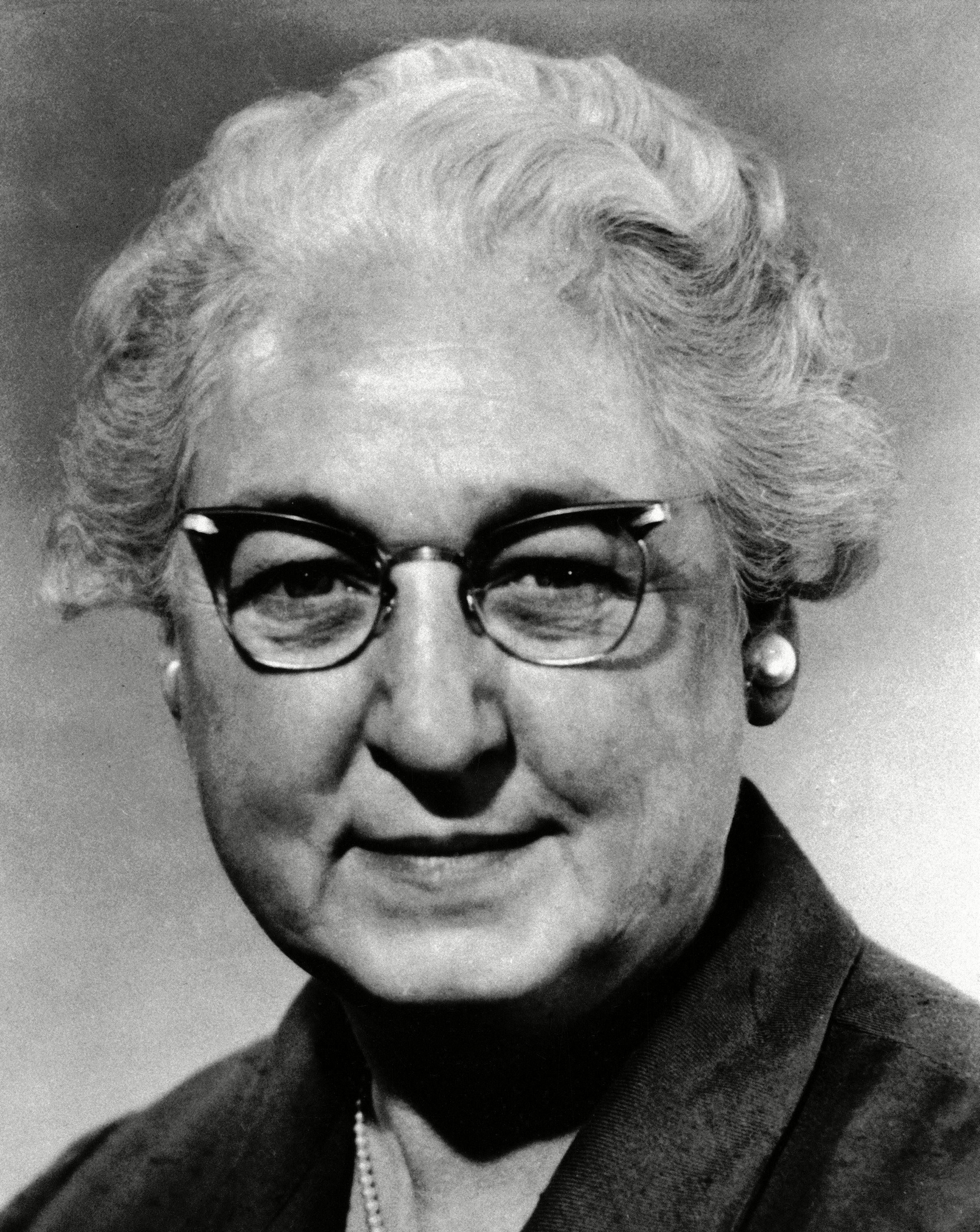 Dr. Virginia Apgar, distinguished researcher and author of the "Apgar score" for newborn infants. Recipient of Doctor of Science from Mount Holyoke College,