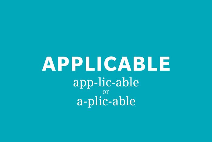 applicable pronunciation