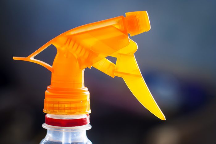 Close up of foggy spray bottle.