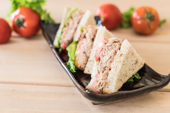 tuna sandwich on the table