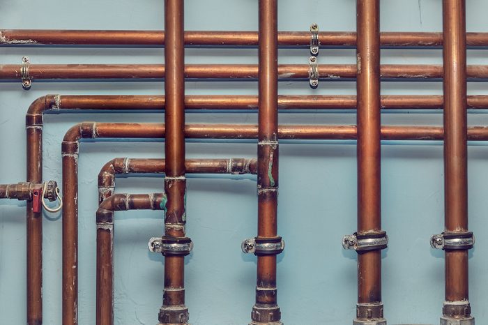 Pipes of a heating system