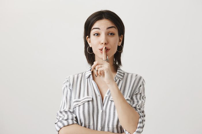 woman shh