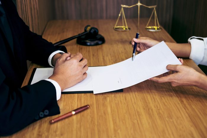 Customer service good cooperation, Consultation between a male lawyer and business people customer, tax and the company of real estate concept.