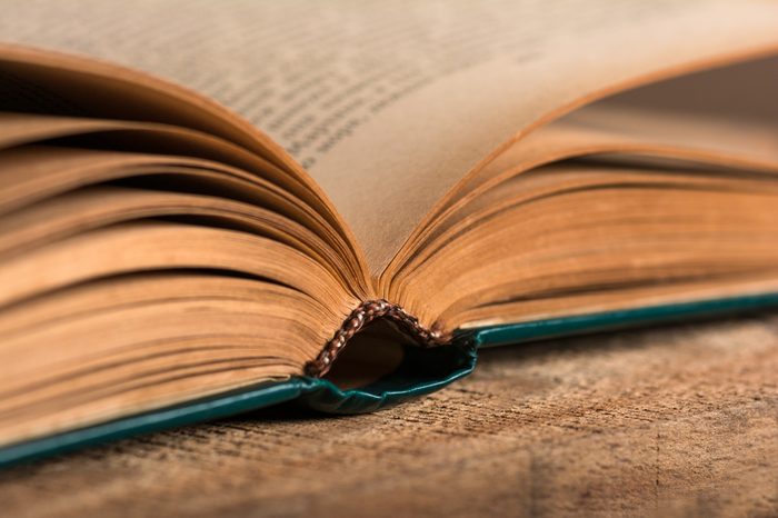 Open old book