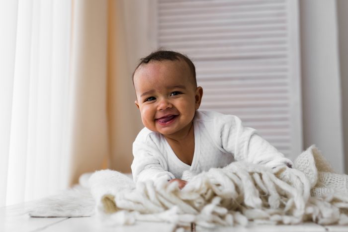 Happy Mixed Race Toddler Boy