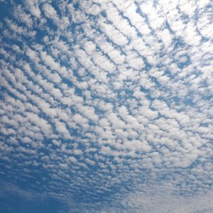 Cirrocumulus Cloud in blue sky on sunny peaceful day.