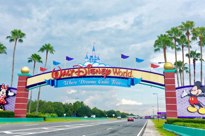 Orlando, Florida, USA - July 29, 2016: Entrance of Walt Disney World near Orlando