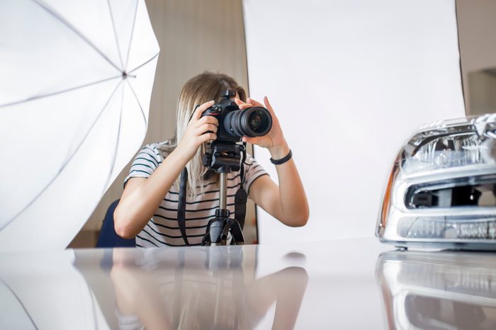 the photographer is working on taking pictures