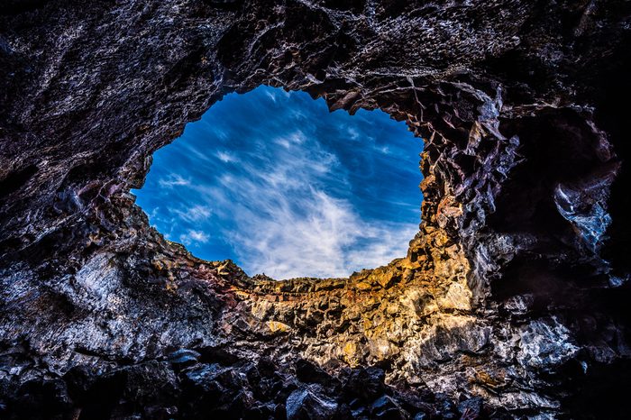 Indian Tunnel Idaho Inside Lava Tubes Cave Craters of the Moon National Preserve