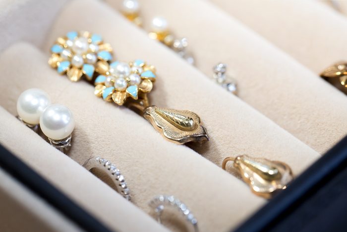Gold jewelry in jewelry boxes