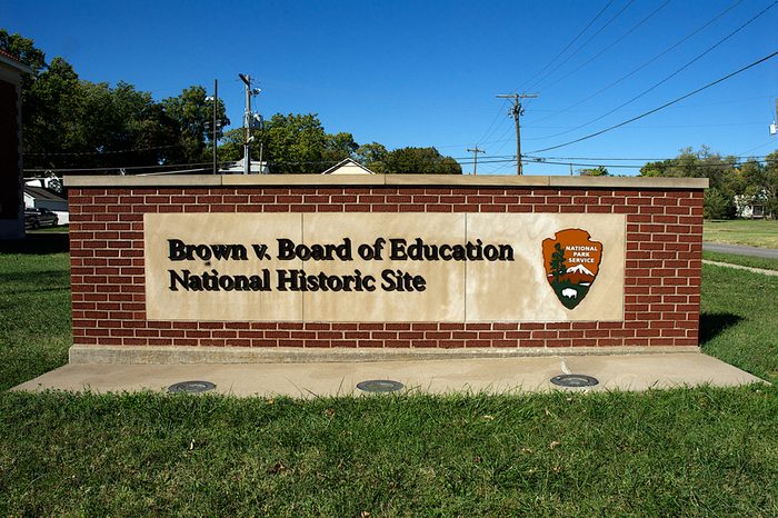 Topeka, Kansas, USA, 5th March, 2014 The Monroe School historic site of Brown v Board of Education, what is considered the start of the Civil rights movenment in the United States.