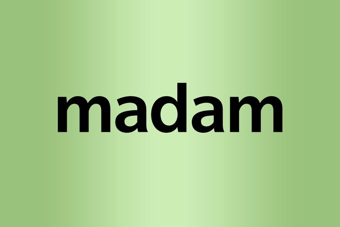 palindrome words madam