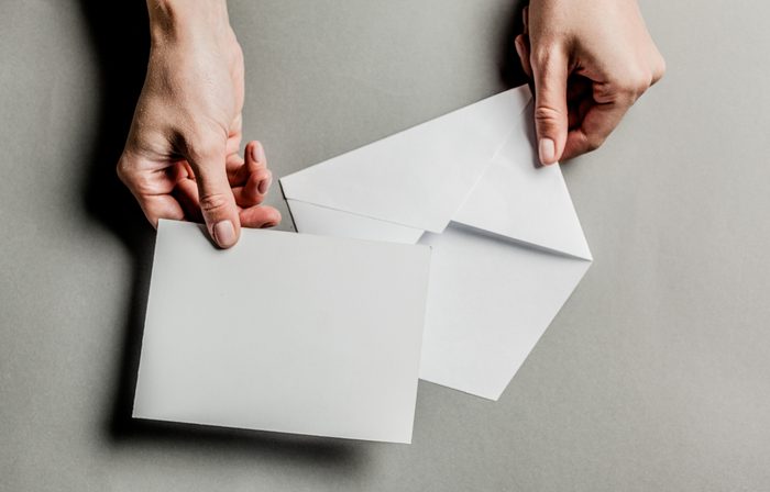 Blank envelopes