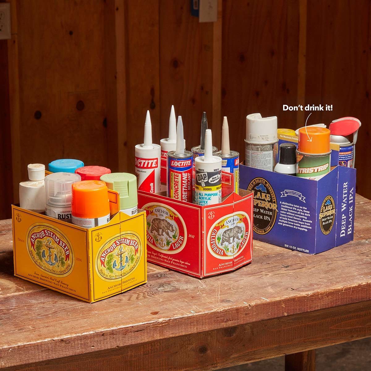 Six-pack shop organizer