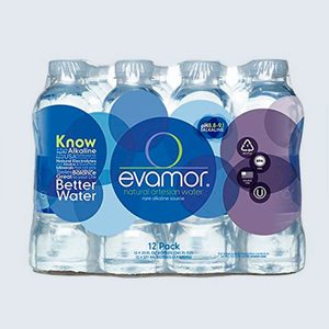 Pack of alkaline water bottles branded 