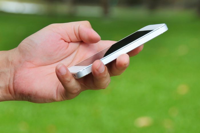 Hand are holding mobile phone