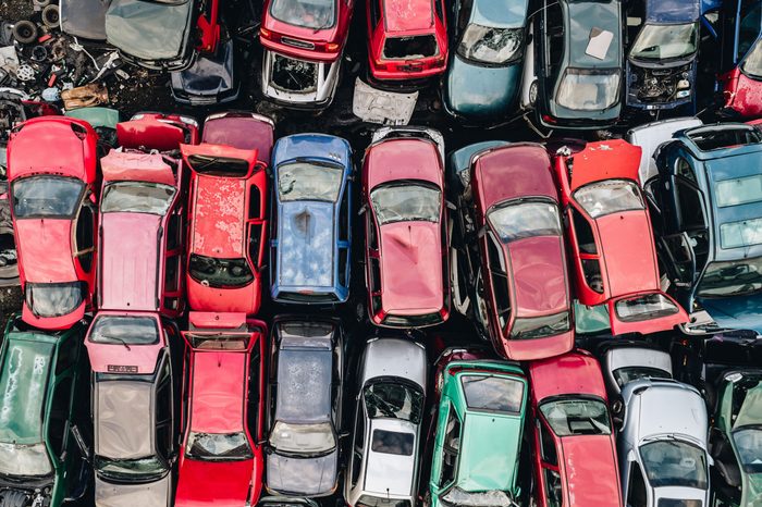 scrap yard car