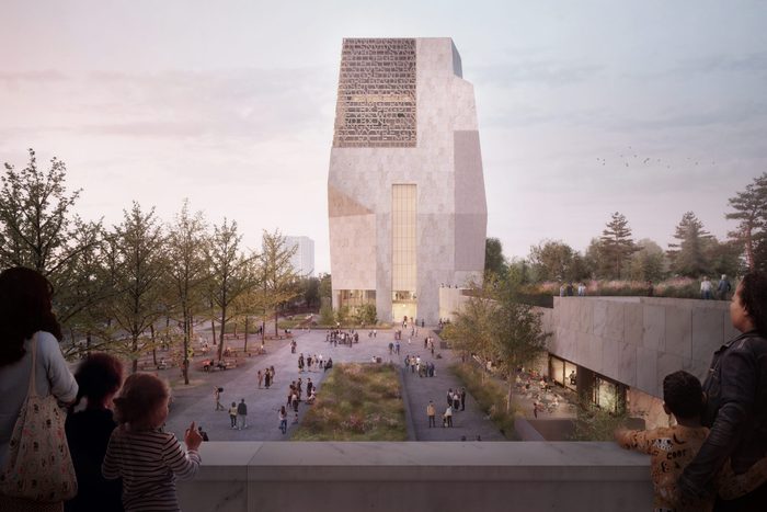 Obama Library building mockup