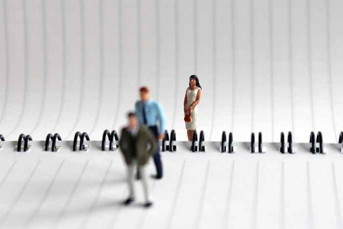 woman lonely miniature figure
