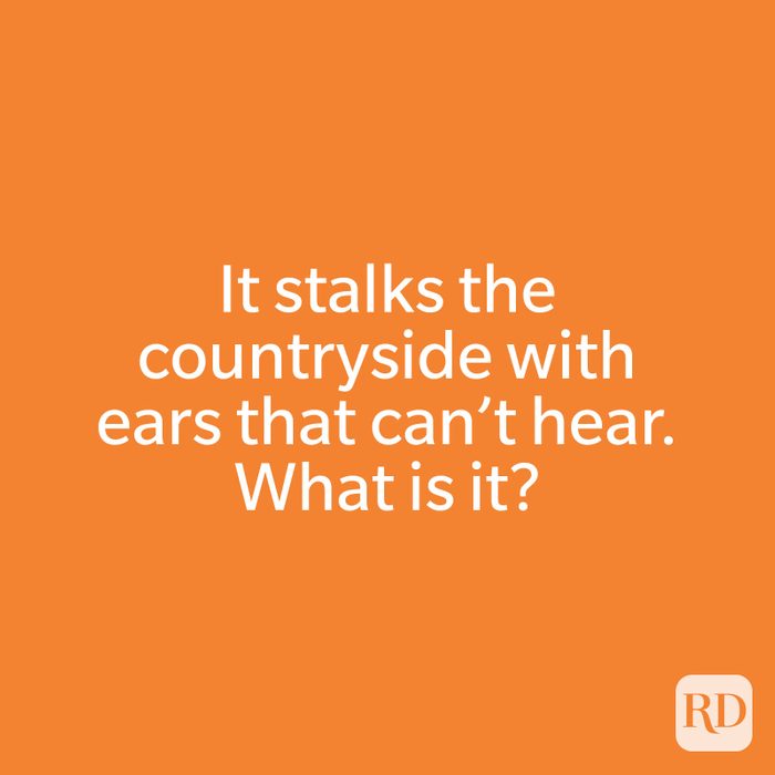 It stalks the countryside with ears that can’t hear. What is it?