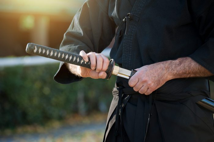 Iaido is a Japanese martial art that emphasizes being aware and capable of quickly drawing the sword and responding to a sudden attack