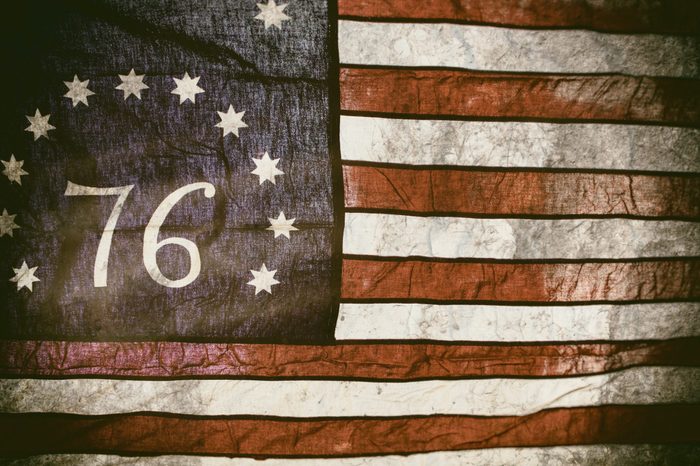 Bennington Flag American 76. The Bennington flag,a version of the American flag associated with the American Revolution Battle of Bennington, where it gets its name.