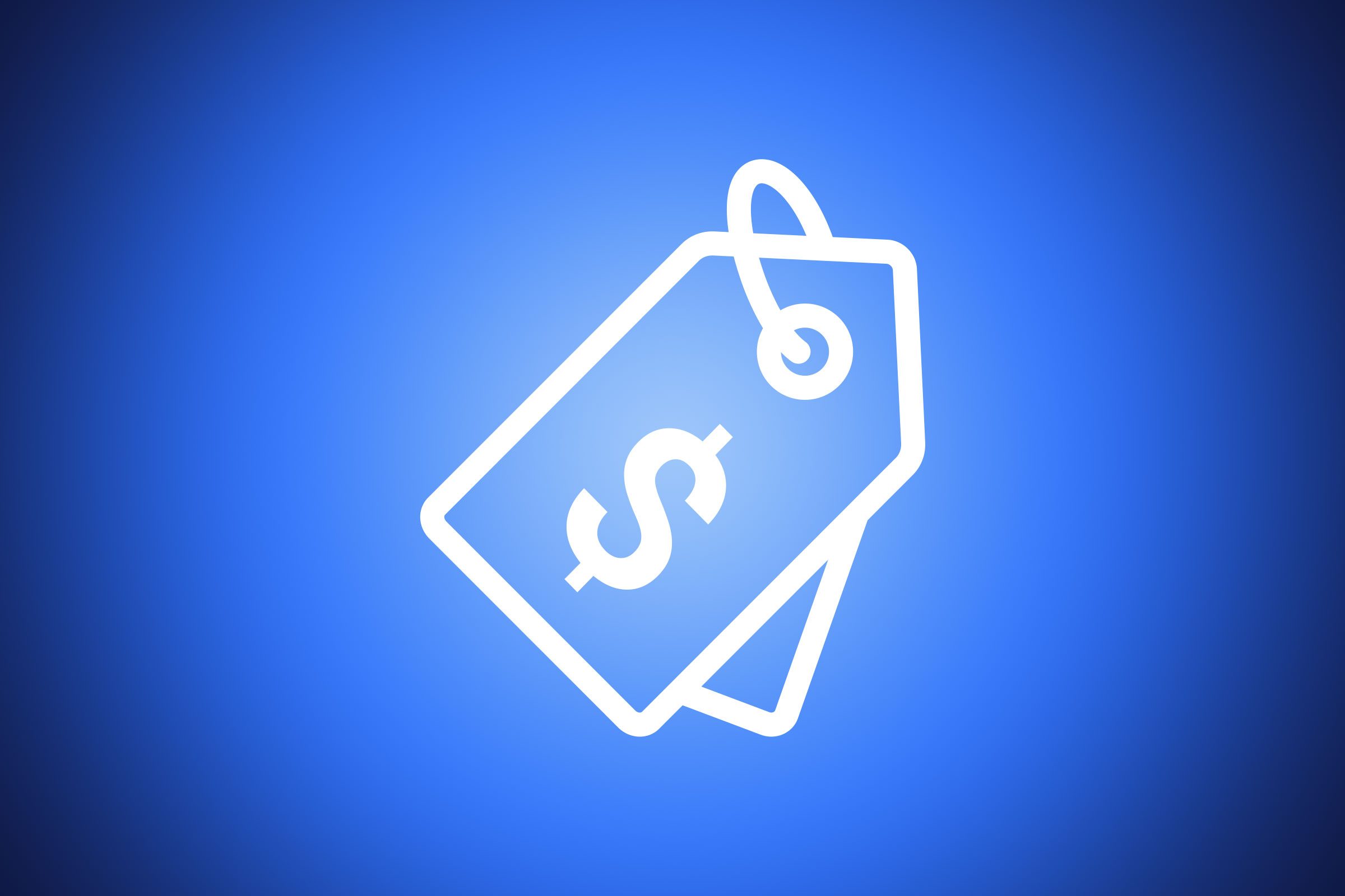 iocn of sale tag on blue background