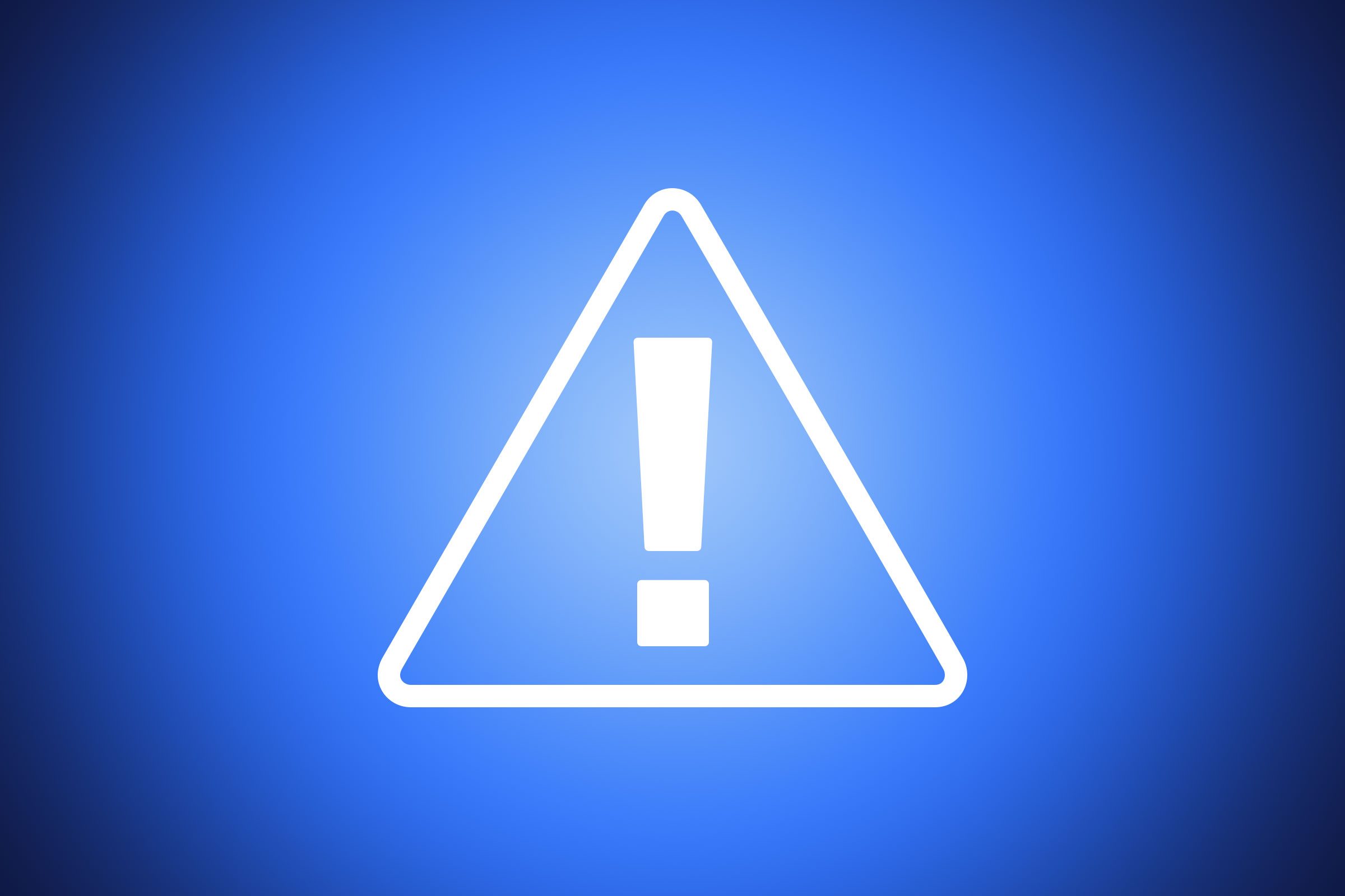 alert icon on blue background