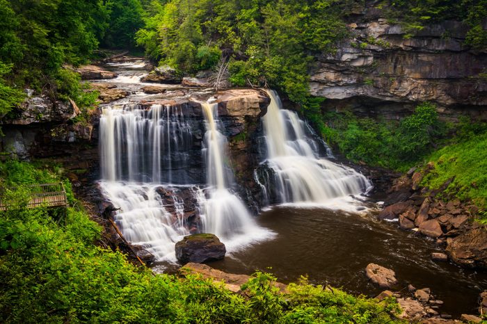View of Blackwater Falls, at Blackwater Falls State Park, West Virginia.